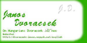 janos dvoracsek business card